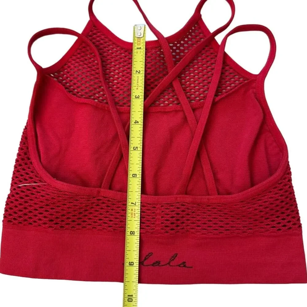 Alala Criss-Cross Mesh Sports Bra in Red, Running, Yoga, Gym, NO SIZE